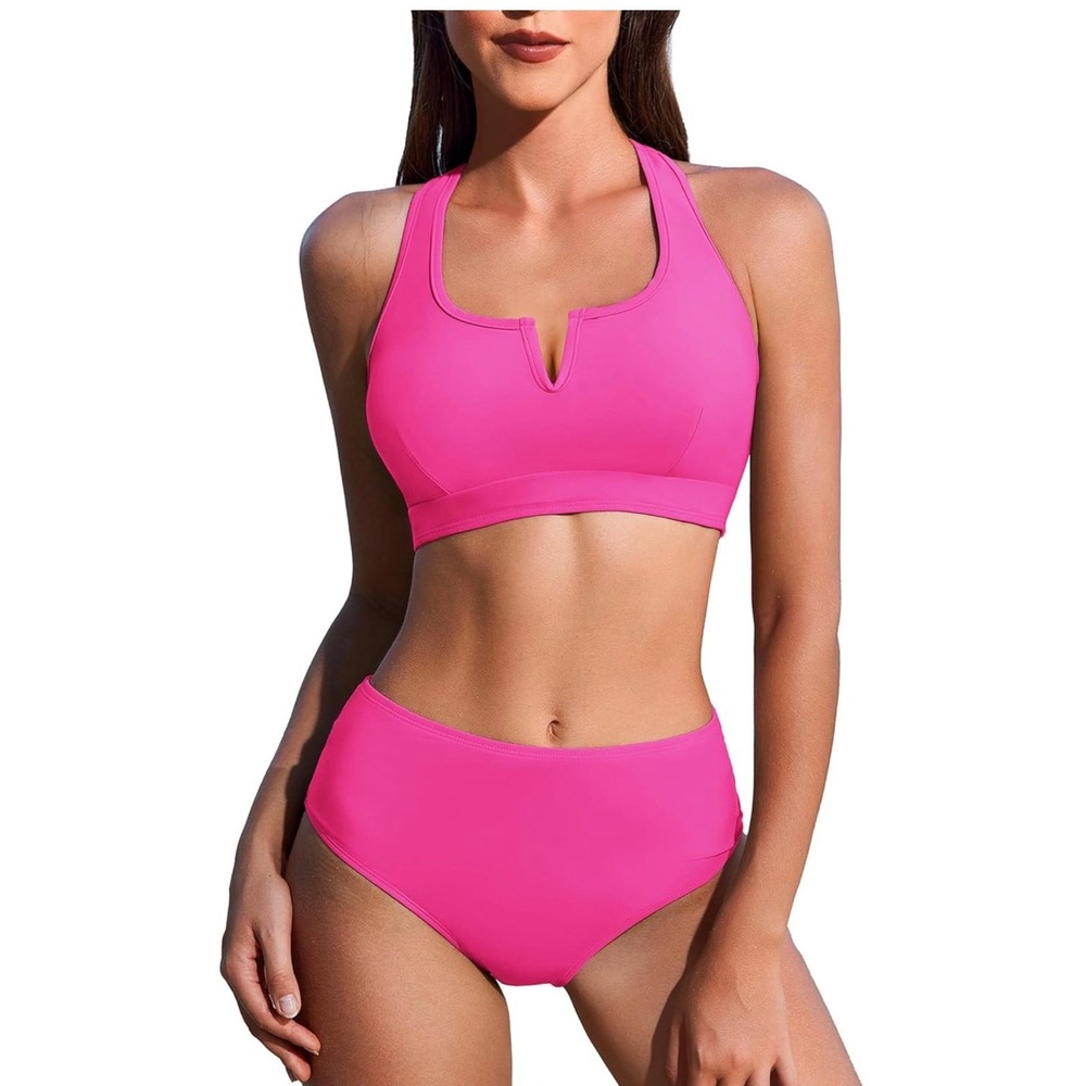 AI'MAGE Womens Bikini Set High Waisted Two‎ Piece Swimsuit Sporty Cutout Bathing